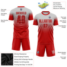 Load image into Gallery viewer, Custom Gray Red Sublimation Fade Fashion Soccer Uniform Jersey
