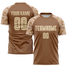 Load image into Gallery viewer, Custom Brown Cream-Camo Sublimation Soccer Uniform Jersey