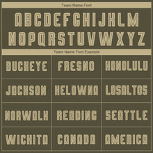 Load image into Gallery viewer, Custom Olive Vegas Gold-Camo Sublimation Salute To Service Soccer Uniform Jersey