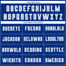 Load image into Gallery viewer, Custom Royal White Sublimation Soccer Uniform Jersey