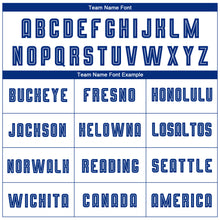 Load image into Gallery viewer, Custom White Royal Sublimation Soccer Uniform Jersey