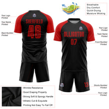 Load image into Gallery viewer, Custom Black Red Sublimation Soccer Uniform Jersey