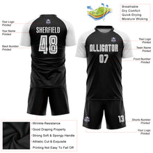 Load image into Gallery viewer, Custom Black White Sublimation Soccer Uniform Jersey