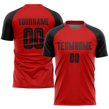 Load image into Gallery viewer, Custom Red Black Sublimation Soccer Uniform Jersey