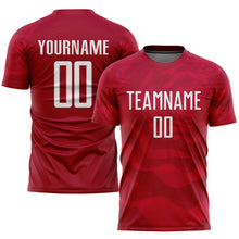 Load image into Gallery viewer, Custom Red White Sublimation Soccer Uniform Jersey