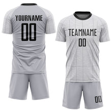 Load image into Gallery viewer, Custom Gray Black-White Sublimation Soccer Uniform Jersey