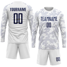 Load image into Gallery viewer, Custom White Navy Sublimation Soccer Uniform Jersey