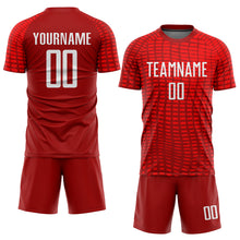 Load image into Gallery viewer, Custom Red White Sublimation Soccer Uniform Jersey