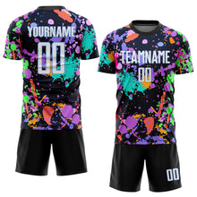 Load image into Gallery viewer, Custom Graffiti Pattern White-Light Blue Sublimation Soccer Uniform Jersey