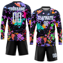 Load image into Gallery viewer, Custom Graffiti Pattern White-Light Blue Sublimation Soccer Uniform Jersey