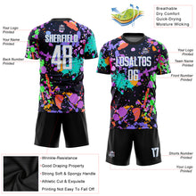 Load image into Gallery viewer, Custom Graffiti Pattern White-Light Blue Sublimation Soccer Uniform Jersey