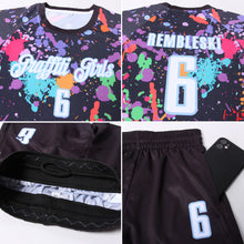 Load image into Gallery viewer, Custom Graffiti Pattern White-Light Blue Sublimation Soccer Uniform Jersey