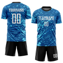 Load image into Gallery viewer, Custom Royal White-Light Blue Sublimation Soccer Uniform Jersey