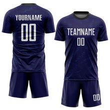 Load image into Gallery viewer, Custom Dark Purple White-Black Sublimation Soccer Uniform Jersey