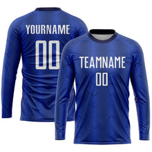Load image into Gallery viewer, Custom Royal White-Navy Sublimation Soccer Uniform Jersey