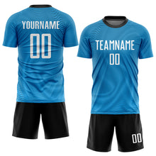 Load image into Gallery viewer, Custom Light Blue White-Black Sublimation Soccer Uniform Jersey