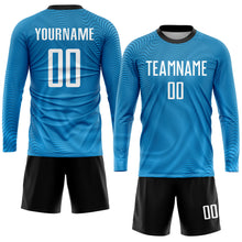 Load image into Gallery viewer, Custom Light Blue White-Black Sublimation Soccer Uniform Jersey