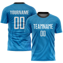 Load image into Gallery viewer, Custom Light Blue White-Black Sublimation Soccer Uniform Jersey