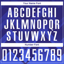 Load image into Gallery viewer, Custom Dark Purple White Royal-Navy Sublimation Soccer Uniform Jersey