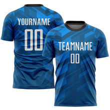 Load image into Gallery viewer, Custom Light Blue White-Black Sublimation Soccer Uniform Jersey