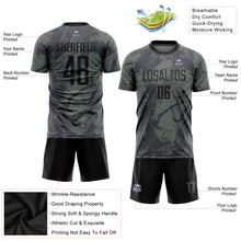 Load image into Gallery viewer, Custom Olive Black Sublimation Salute To Service Soccer Uniform Jersey
