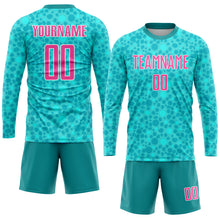 Load image into Gallery viewer, Custom Aqua Pink-White Sublimation Soccer Uniform Jersey