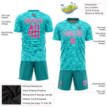 Load image into Gallery viewer, Custom Aqua Pink-White Sublimation Soccer Uniform Jersey