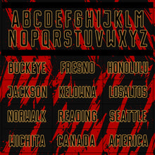 Load image into Gallery viewer, Custom Red Black-Old Gold Sublimation Soccer Uniform Jersey