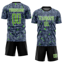 Load image into Gallery viewer, Custom Gray Neon Green-Black Sublimation Soccer Uniform Jersey