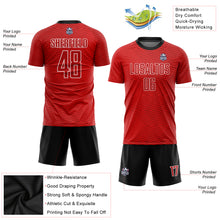Load image into Gallery viewer, Custom Red Red-Black Sublimation Soccer Uniform Jersey