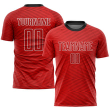 Load image into Gallery viewer, Custom Red Red-Black Sublimation Soccer Uniform Jersey
