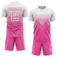 Load image into Gallery viewer, Custom Pink White Sublimation Soccer Uniform Jersey