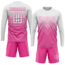 Load image into Gallery viewer, Custom Pink White Sublimation Soccer Uniform Jersey
