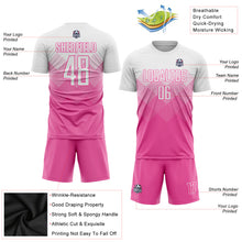 Load image into Gallery viewer, Custom Pink White Sublimation Soccer Uniform Jersey