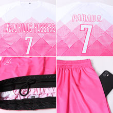 Load image into Gallery viewer, Custom Pink White Sublimation Soccer Uniform Jersey