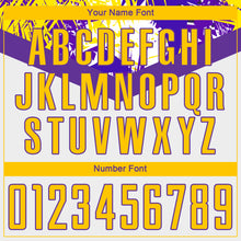 Load image into Gallery viewer, Custom White Gold-Purple Sublimation Soccer Uniform Jersey