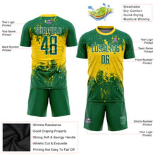 Load image into Gallery viewer, Custom Green Green-Gold Sublimation Soccer Uniform Jersey