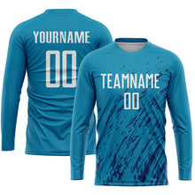 Load image into Gallery viewer, Custom Panther Blue White-Black Sublimation Soccer Uniform Jersey