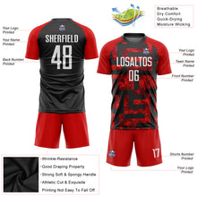 Load image into Gallery viewer, Custom Red White-Black Sublimation Soccer Uniform Jersey