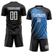 Load image into Gallery viewer, Custom Light Blue White-Black Sublimation Soccer Uniform Jersey