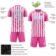 Load image into Gallery viewer, Custom Pink White-Light Blue Sublimation Soccer Uniform Jersey