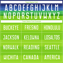 Load image into Gallery viewer, Custom Neon Green White-Royal Sublimation Soccer Uniform Jersey