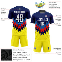 Load image into Gallery viewer, Custom Figure White-Gold Sublimation Soccer Uniform Jersey