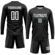 Load image into Gallery viewer, Custom Black White-Neon Green Sublimation Soccer Uniform Jersey