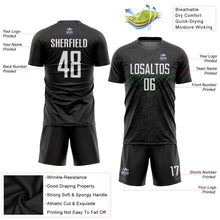 Load image into Gallery viewer, Custom Black White-Neon Green Sublimation Soccer Uniform Jersey