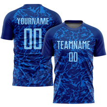 Load image into Gallery viewer, Custom Royal Light Blue Sublimation Soccer Uniform Jersey