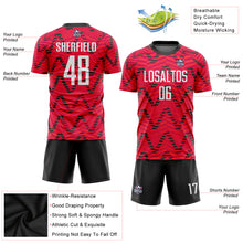 Load image into Gallery viewer, Custom Red White-Black Sublimation Soccer Uniform Jersey