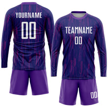 Load image into Gallery viewer, Custom Purple White Sublimation Soccer Uniform Jersey