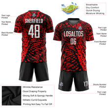 Load image into Gallery viewer, Custom Red Black-White Sublimation Soccer Uniform Jersey