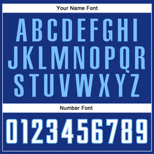 Load image into Gallery viewer, Custom Royal White-Light Blue Sublimation Split Fashion Soccer Uniform Jersey